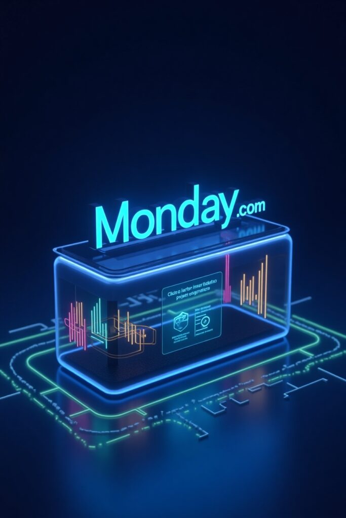 Monday.com free plan in 2025, with key features highlighted