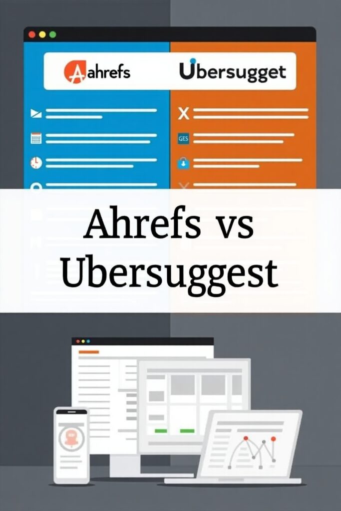 SEO tools comparison – Ahrefs vs Ubersuggest dashboard